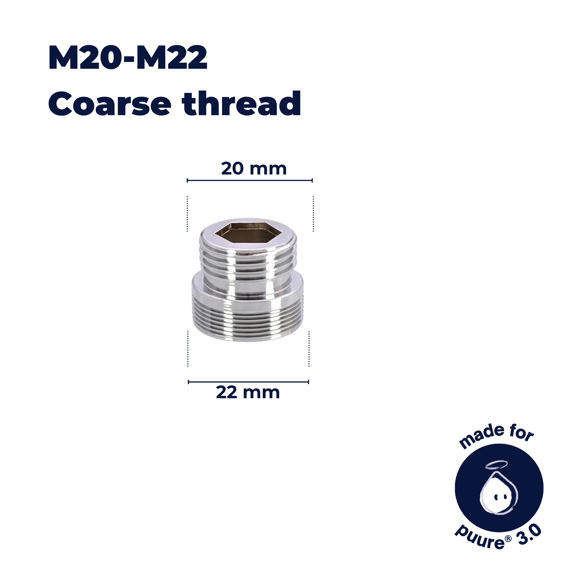 Adaptador de grifo M18-M22