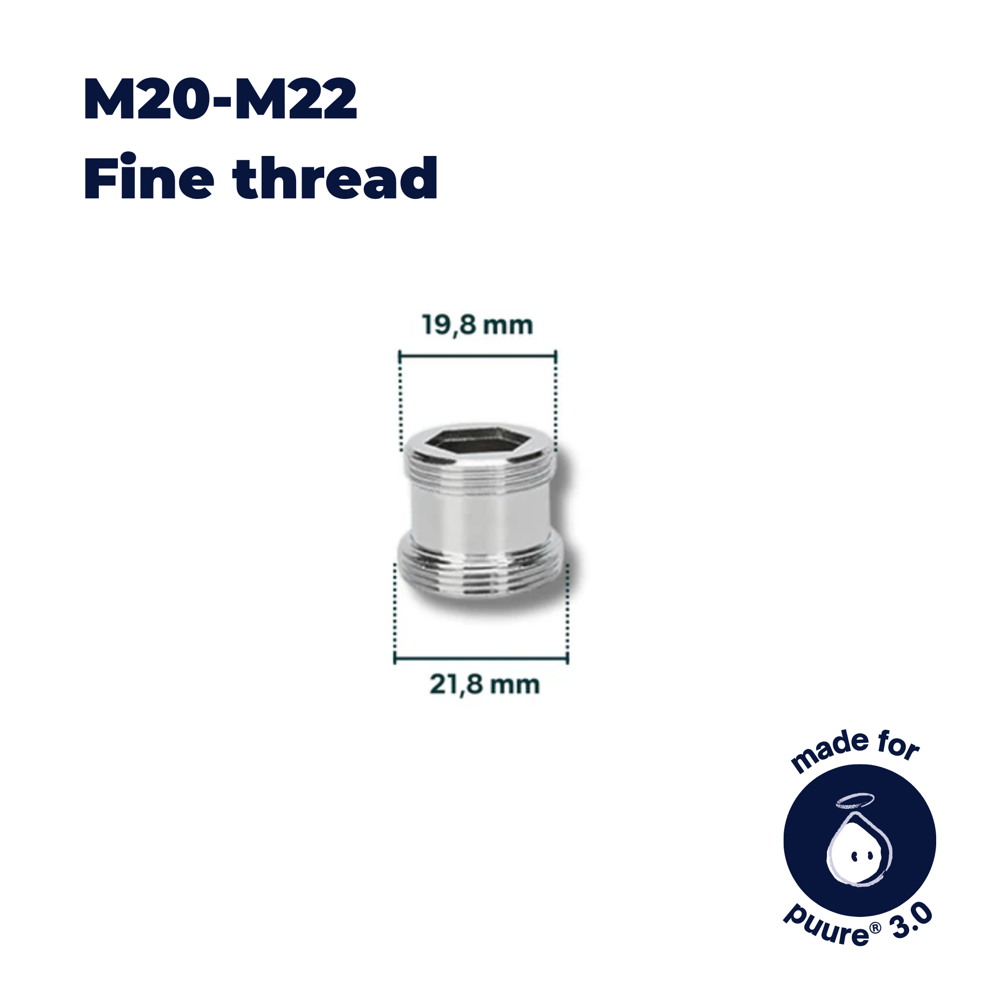 Adaptador de grifo M18-M22