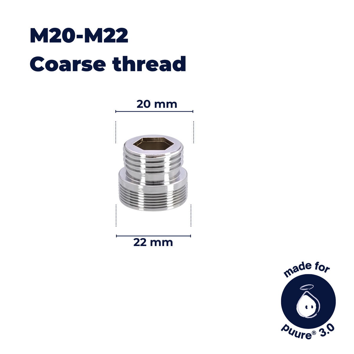Adaptador de grifo M18-M22
