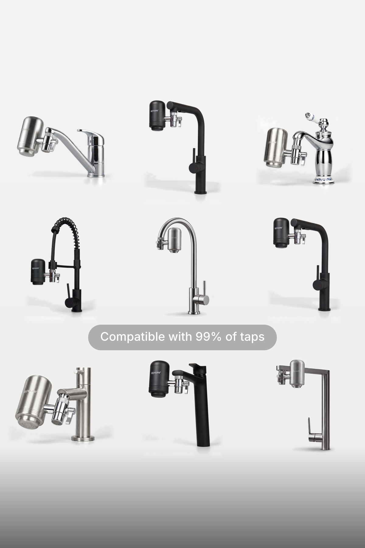 Puure® 3.0 Tap System fits 99% of taps
