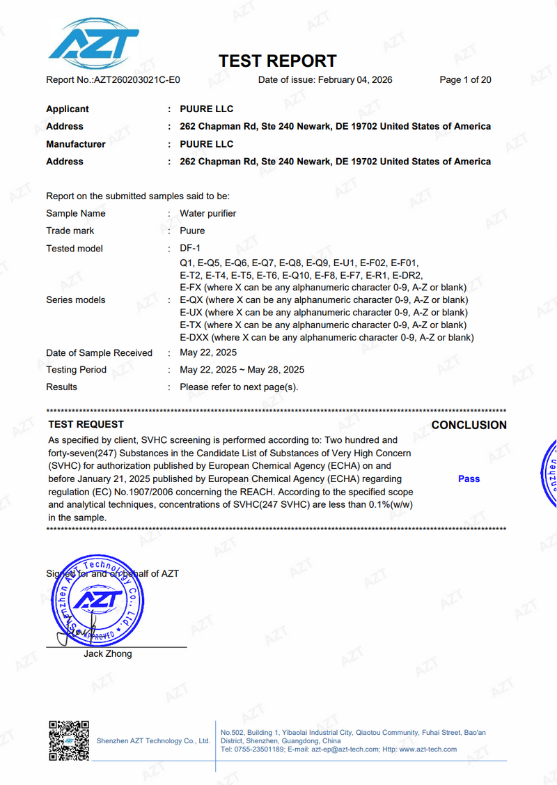 Informe de prueba REACH SVHC